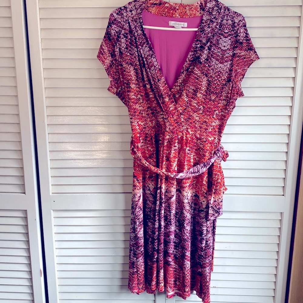 Liz Claiborne Snake Print Belted Dress